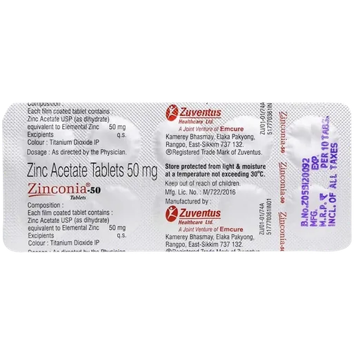 zinconia 50mg tablet 10's